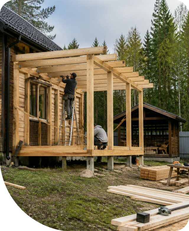 Строительство пристроек и построек на участке в Белебее